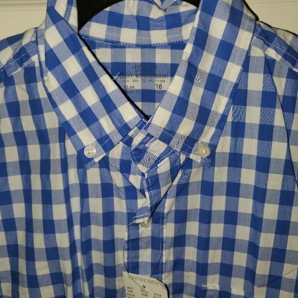NWT Crew cut blue plaid shirt - Picture 3 of 3